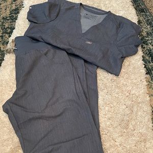 FIGS scrub set heather denim